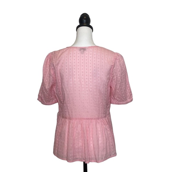 Lucky Brand Wrap Top Bubble Gum Pink Floral Top - Picture 4 of 9